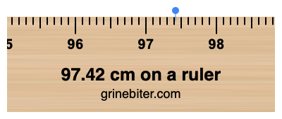 97.42 cm on a ruler Where is 97.42 centimeters on a ruler