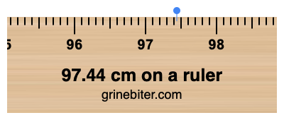 97.44 cm on a ruler Where is 97.44 centimeters on a ruler