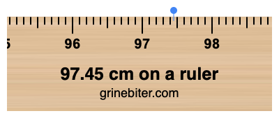 97.45 cm on a ruler Where is 97.45 centimeters on a ruler