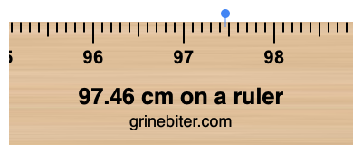 Where is 97.46 centimeters on a ruler