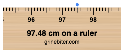 Where is 97.48 centimeters on a ruler