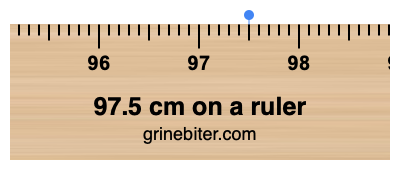 97.5 cm on a ruler Where is 97.5 centimeters on a ruler