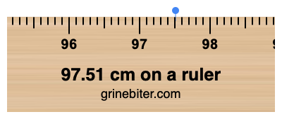 97.51 cm on a ruler Where is 97.51 centimeters on a ruler