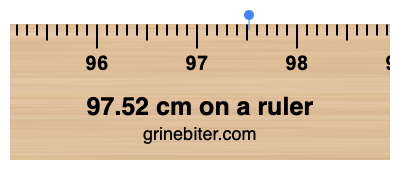 Where is 97.52 centimeters on a ruler
