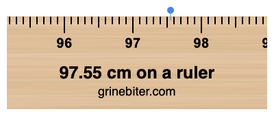 Where is 97.55 centimeters on a ruler