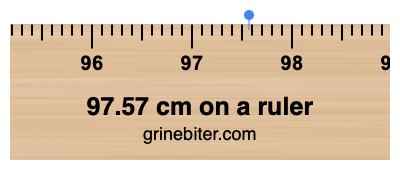 97.57 cm on a ruler Where is 97.57 centimeters on a ruler