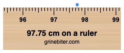 Where is 97.75 centimeters on a ruler