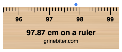 Where is 97.87 centimeters on a ruler