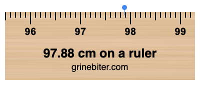 Where is 97.88 centimeters on a ruler