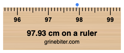 Where is 97.93 centimeters on a ruler