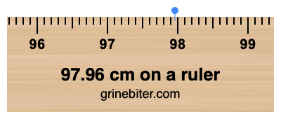 Where is 97.96 centimeters on a ruler