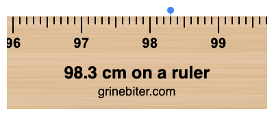 98.3 cm on a ruler Where is 98.3 centimeters on a ruler