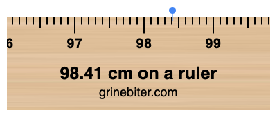 98.41 cm on a ruler Where is 98.41 centimeters on a ruler