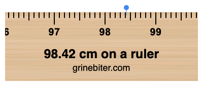 98.42 cm on a ruler Where is 98.42 centimeters on a ruler