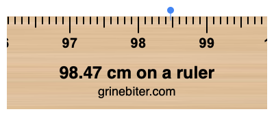 Where is 98.47 centimeters on a ruler