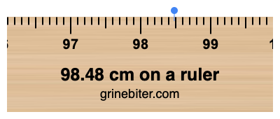 98.48 cm on a ruler Where is 98.48 centimeters on a ruler