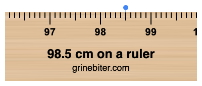 98.5 cm on a ruler Where is 98.5 centimeters on a ruler