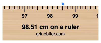 98.51 cm on a ruler Where is 98.51 centimeters on a ruler