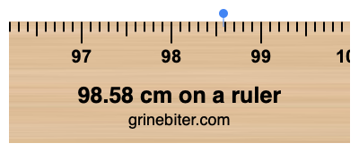 98.58 cm on a ruler Where is 98.58 centimeters on a ruler