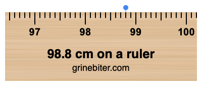 98.8 cm on a ruler Where is 98.8 centimeters on a ruler
