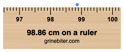 Where is 98.86 centimeters on a ruler