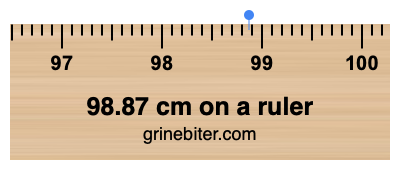 98.87 cm on a ruler Where is 98.87 centimeters on a ruler