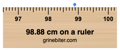 98.88 cm on a ruler Where is 98.88 centimeters on a ruler