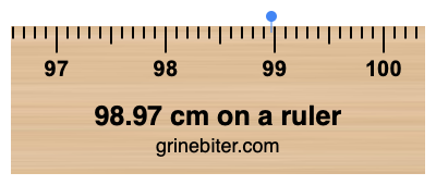 Where is 98.97 centimeters on a ruler