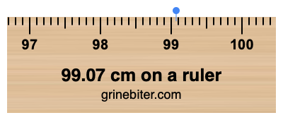 99.07 cm on a ruler Where is 99.07 centimeters on a ruler