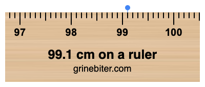 99.1 cm on a ruler Where is 99.1 centimeters on a ruler