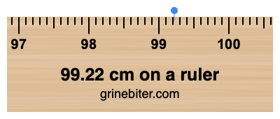 99.22 cm on a ruler Where is 99.22 centimeters on a ruler