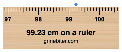 Where is 99.23 centimeters on a ruler