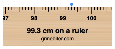 99.3 cm on a ruler Where is 99.3 centimeters on a ruler
