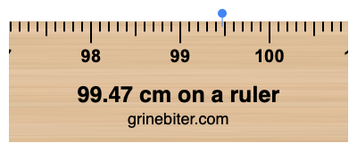 99.47 cm on a ruler Where is 99.47 centimeters on a ruler