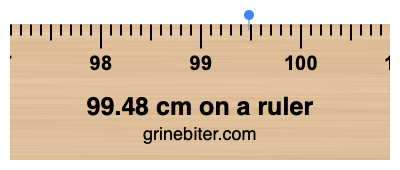 99.48 cm on a ruler Where is 99.48 centimeters on a ruler