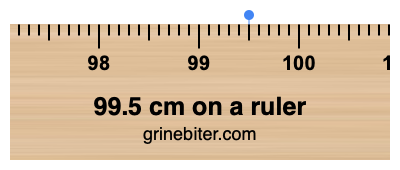 99.5 cm on a ruler Where is 99.5 centimeters on a ruler