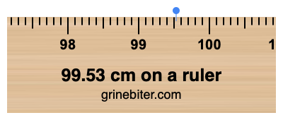 99.53 cm on a ruler Where is 99.53 centimeters on a ruler