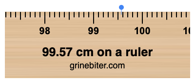 Where is 99.57 centimeters on a ruler