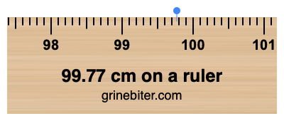 99.77 cm on a ruler Where is 99.77 centimeters on a ruler