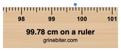 99.78 cm on a ruler Where is 99.78 centimeters on a ruler