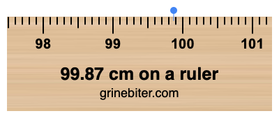 99.87 cm on a ruler Where is 99.87 centimeters on a ruler
