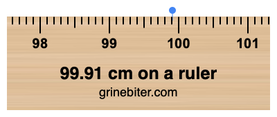 Where is 99.91 centimeters on a ruler