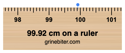 99.92 cm on a ruler Where is 99.92 centimeters on a ruler