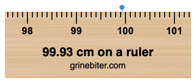 99.93 cm on a ruler Where is 99.93 centimeters on a ruler