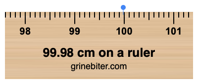 99.98 cm on a ruler Where is 99.98 centimeters on a ruler