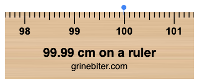 99.99 cm on a ruler Where is 99.99 centimeters on a ruler
