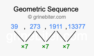 Sequence 39, 273, 1911, 13377,...