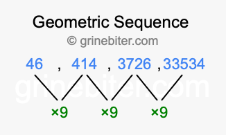 Sequence 46, 414, 3726, 33534,...