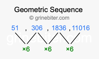Sequence 51, 306, 1836, 11016,...