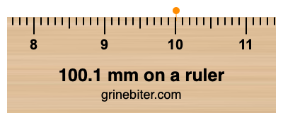 Where is 100.1 millimeters on a ruler